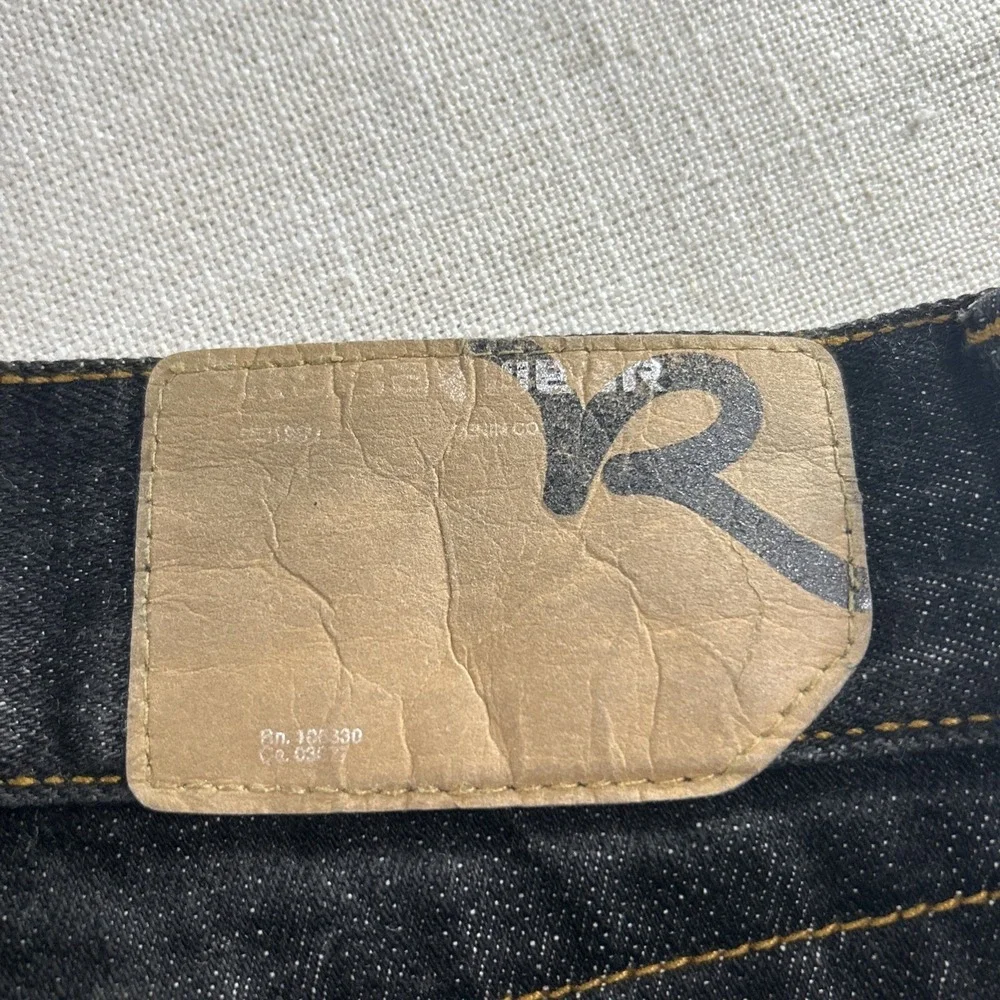 Rocawear Jeans 36 Dark Wash Wide Leg Embroidered Red Logo Baggy Streetwear